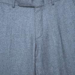 Pre Owned Ermenegildo Zegna Grey Wool Slim Fit Trousers M