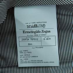 Pre Owned Ermenegildo Zegna Grey Wool Slim Fit Trousers M