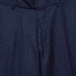 Pre Owned بنطلون إيرمنجليدو زينيا سليم فيت صوف أزرق كحلي M