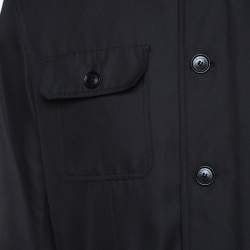 Pre Owned جاكت ايرمنيجيلدو زينيا أزرار أمامية  تفاصيل جيب رقعة أسود XL