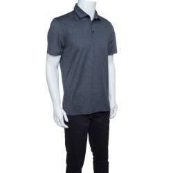 Pre Owned Ermenegildo Zegna Multicolor Contrast Trim Short Sleeve Polo T-Shirt M