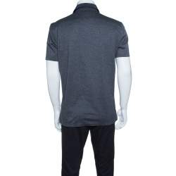 Pre Owned Ermenegildo Zegna Multicolor Contrast Trim Short Sleeve Polo T-Shirt M