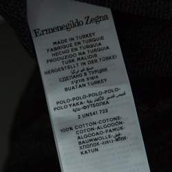 Pre Owned Ermenegildo Zegna Multicolor Contrast Trim Short Sleeve Polo T-Shirt M