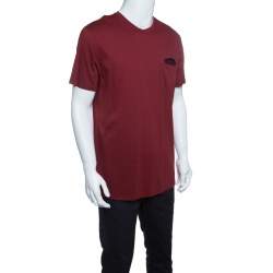 Pre Owned Ermenegildo Zegna Red Cotton Crew Neck Short Sleeve T-Shirt L