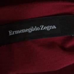 Pre Owned Ermenegildo Zegna Red Cotton Crew Neck Short Sleeve T-Shirt L