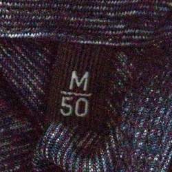 Pre Owned Ermenegildo Zegna Navy Blue Silk Slub Jersey Polo T-Shirt M