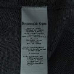 Pre Owned Ermenegildo Zegna Grey Cotton Pique Polo T-Shirt M