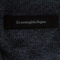 Pre Owned Ermenegildo Zegna Grey Marled Cotton Polo T-Shirt M