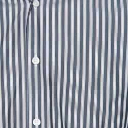 Pre Owned قميص ايرمنيجيلدو زينيا أكمام طويلة أزرار أمامية قطن مخطط رمادي L