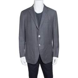 Pre Owned Ermenegildo Zegna Grey Wool Tailored Street Blazer XL
