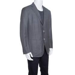 Pre Owned Ermenegildo Zegna Grey Wool Tailored Street Blazer XL