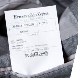 Pre Owned Ermenegildo Zegna Grey Wool Tailored Street Blazer XL