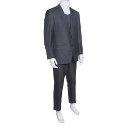 Ermenegildo Zegna Grey Striped Wool Trofeo 600 Mila Suit XL