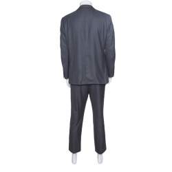 Ermenegildo Zegna Grey Striped Wool Trofeo 600 Mila Suit XL