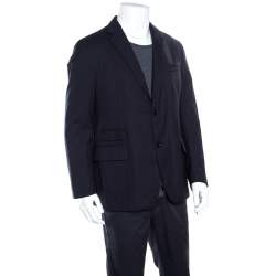 مملوكة مسبقًا Ermenegildo Zegna Elements Navy Blue Wool Padded Jacket XXL