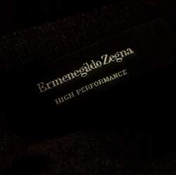 Ermenegildo Zegna High Performance Dark Grey Ribbed Trim Sweater L