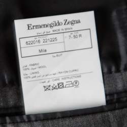 Pre Owned جاكيت بليزر ايرمنيجيلدو زينيا ميلا صوف كاروهات رصاصي L