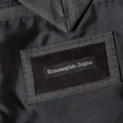 Pre Owned جاكيت بليزر ايرمنيجيلدو زينيا ميلا صوف كاروهات رصاصي L