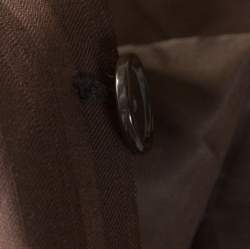 Pre Owned Ermenegildo Zegna Brown Herringbone Patterned Wool Tailored Blazer XL