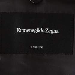 Pre Owned جاكيت بليزر ايرمنيجيلدو زينيا تروفيو كلاسيك ثلاثة أزرار صوف مقلم رصاصي M