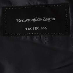 Ermenegildo Zegna Grey and Blue Pinstripe Wool Blazer L