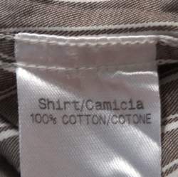 Pre Owned Ermenegildo Zegna Brown Striped Cotton Button Front Shirt M