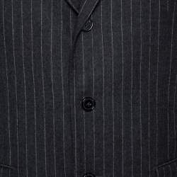 مملوكة مسبقًا Ermenegildo Zegna Grey Striped Wool Three Buttoned Blazer M
