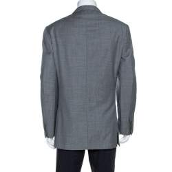 Pre Owned بليزر ايرمنيجيلدو زينيا زرين صوف رمادي XXL