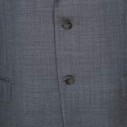 Pre Owned بليزر ايرمنيجيلدو زينيا زرين صوف رمادي XXL