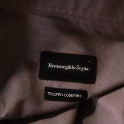 Pre Owned Ermenegildo Zegna Grey Cotton Trofeo Comfort Tailored Fit Shirt M