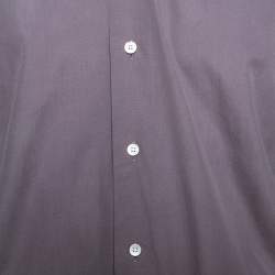 Pre Owned Ermenegildo Zegna Grey Cotton Trofeo Comfort Tailored Fit Shirt M