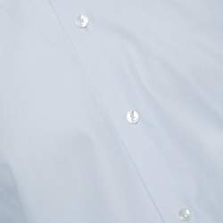 مملوكة مسبقًا قميص ايرمنيجيلدو زينيا مكسم مفصل قطن منقوش أزرق فاتح M