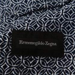 مملوكة مسبقًا قميص ايرمنيجيلدو زينيا قطن سير سوكر مطبوع كحلي M