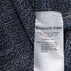 مملوكة مسبقًا قميص ايرمنيجيلدو زينيا قطن سير سوكر مطبوع كحلي M