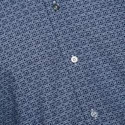 مملوكة مسبقًا قميص ايرمنيجيلدو زينيا قطن سير سوكر مطبوع كحلي M