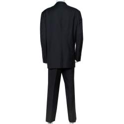 مملوكة مسبقًا Ermenegildo Zegna Black Wool Contrast Trim Detail Tuxedo 5XL (IT 60L)