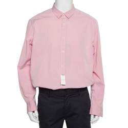 Pre Owned Ermenegildo Zegna Pink Cotton Button Front Shirt XXL   