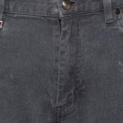 Pre Owned بنطلون جينز ايرمنيجيلدو زينياقصة مجسمة دنيم رصاصي داكن مقاس كبير (لارج)