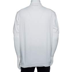 Pre Owned Ermenegildo Zegna White Cotton Knit Short Sleeved Polo Shirt XXL 