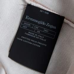 Pre Owned Ermenegildo Zegna White Cotton Knit Short Sleeved Polo Shirt XXL 
