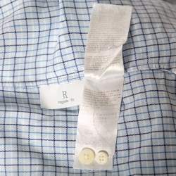 Ermenegildo Zegna Light Blue Check Cotton Button Front Regular Fit Shirt M
