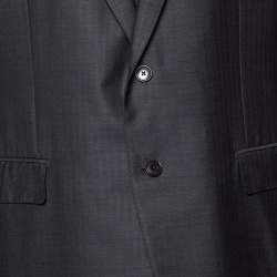 مملوكة مسبقًا بذلة ايرمنيجيلدو زينيا ميلا قصة إعتيادية صوف رمادي نمط كول مقاس كبير جدا جدا جدا جدا