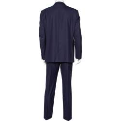 Pre Owned Ermenegildo Zegna Navy Blue Wool Single Breasted Suit XXL