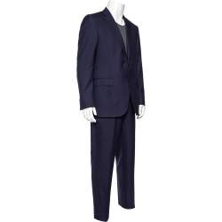 Pre Owned Ermenegildo Zegna Navy Blue Wool Single Breasted Suit XXL