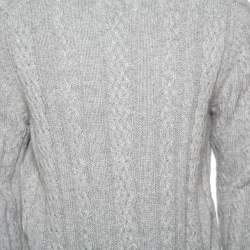 Pre Owned Ermenegildo Zegna Grey Cashmere Knit Turtle Neck Sweater S