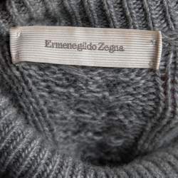 Pre Owned Ermenegildo Zegna Grey Cashmere Knit Turtle Neck Sweater S