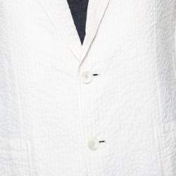 مملوكة مسبقًا بليزر إرمنيجيلدو زينيا سير ساكر قطن مخطط بيج بصف أزرار مقاس متوسط - ميديوم