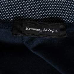Pre Owned Ermenegildo Zegna Teal Green Cotton Knit Contrast Trim Polo T-Shirt M