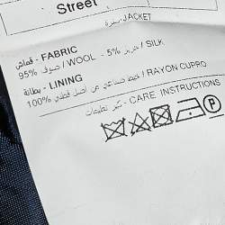 Pre Owned Ermenegildo Zegna Navy Blue Wool & Silk Button Front Blazer 3XL