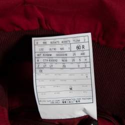 Pre Owned جاكيت ايرمنيجيلدو زينيا قطن أحمر مبطن بلا أكمام مقاس كبير جداً جداً جداً (اكس اكس اكس لارج)